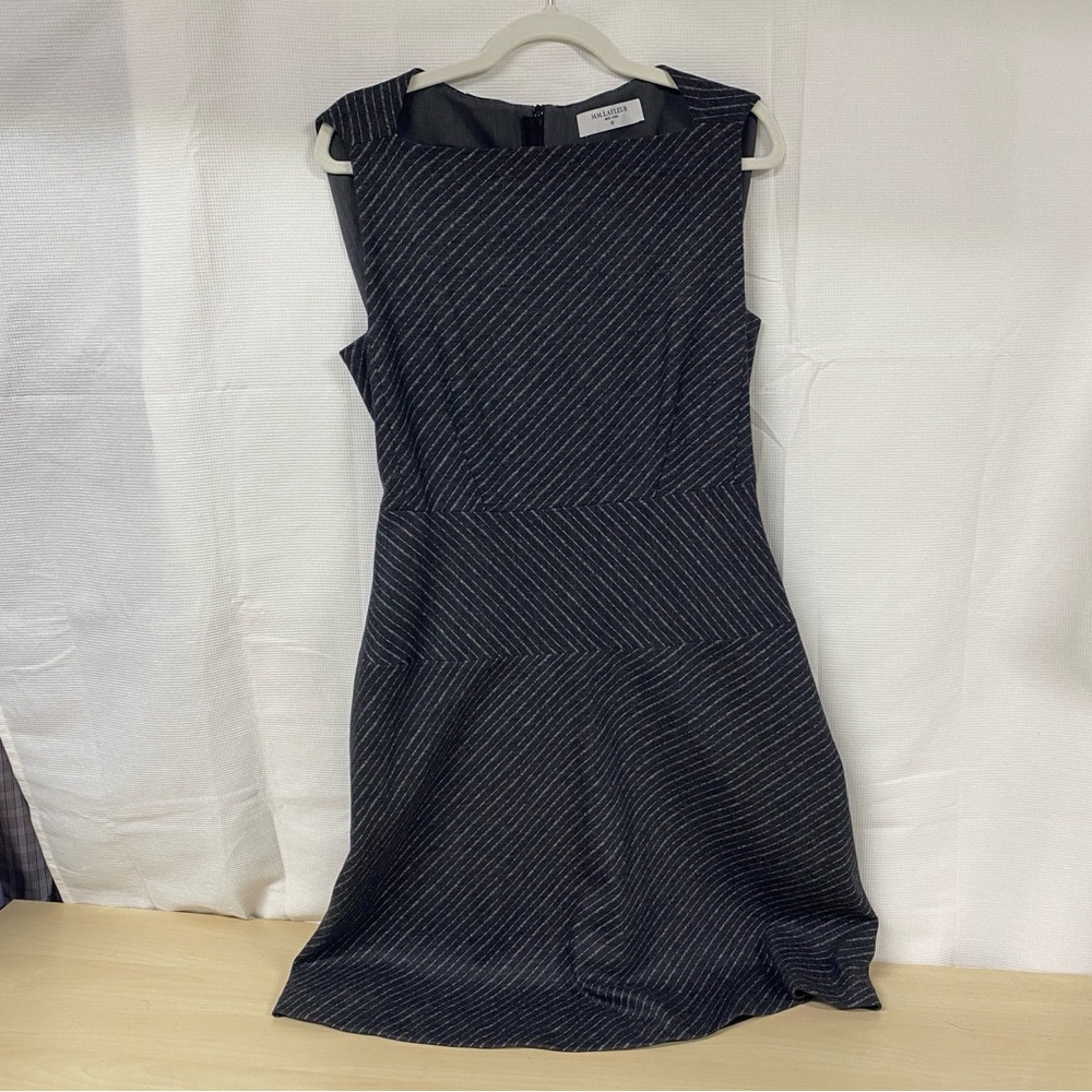 MM Lafleur Black Pinstripe Sleeveless Sheath Dress